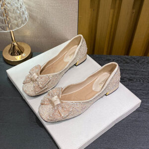 Dignified Rhinestone Bow Flat Temperament Leisure Shoes