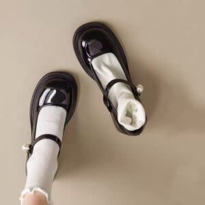 French Style Vintage Mary Jane Small Leather Shoes For Women