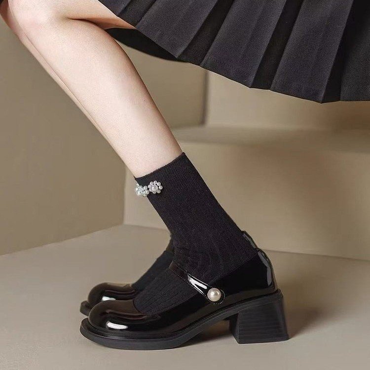 French Style Vintage Mary Jane Small Leather Shoes For Women - Image 3