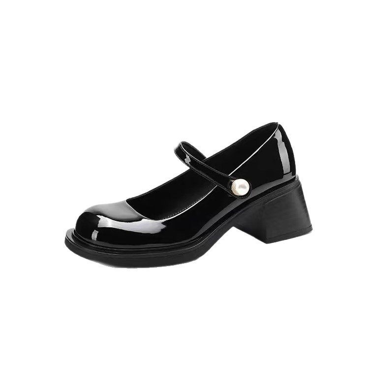 French Style Vintage Mary Jane Small Leather Shoes For Women - Image 5