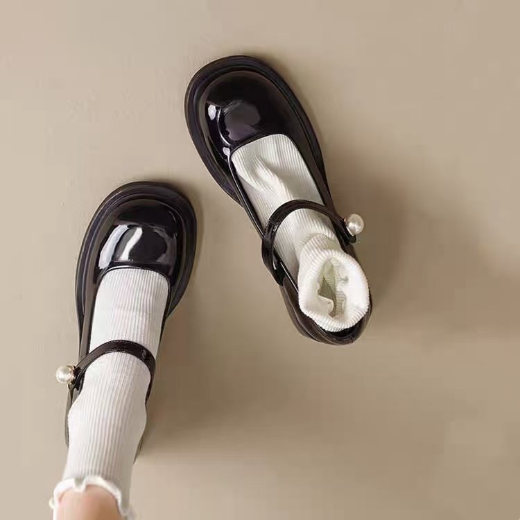 French Style Vintage Mary Jane Small Leather Shoes For Women - Image 6