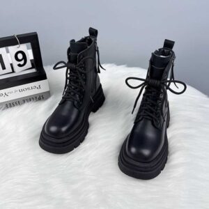Women's Thick-soled British-style All-matching And Handsome Fashionable Leather Boots