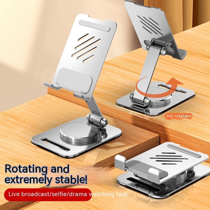 360 Degrees Rotate Metal Desk Mobile Phone Holder Stand For Phone Pad Adjustable Desktop Tablet Holderl Table Cell Phone Stand - Image 3