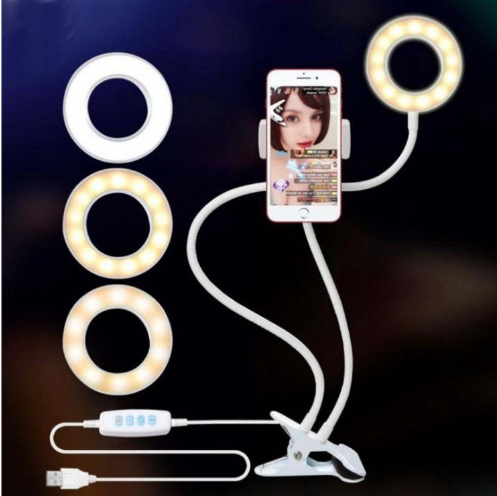 LED Selfie Ring Light for Live Adjustable Makeup Light-8cm Stand - Image 7