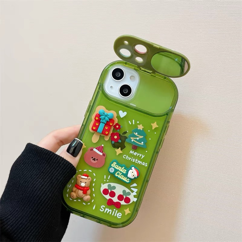 Xmas Santa Claus Cute Elk Hat Pendant Flip Christmas Phone Case For I Phone 15 14 13 12 11 Pro Max Pro Silicone Protection Cover - Image 9