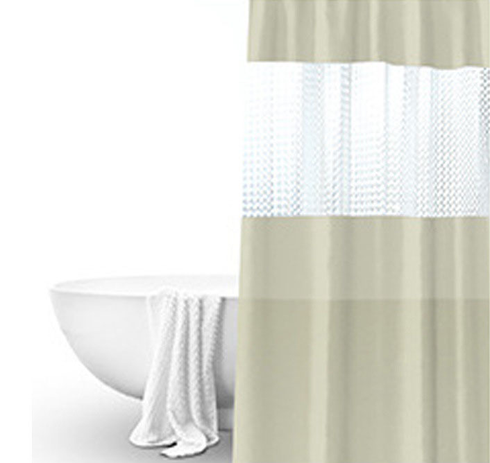 Splicing Translucent Waterproof Mildew Proof Bathroom Bath Shower Partition Curtain - Image 3