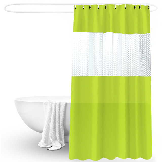 Splicing Translucent Waterproof Mildew Proof Bathroom Bath Shower Partition Curtain - Image 4