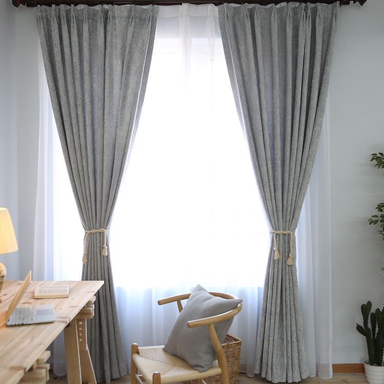 Solid color modern simple thick cotton curtain fabric - Image 4