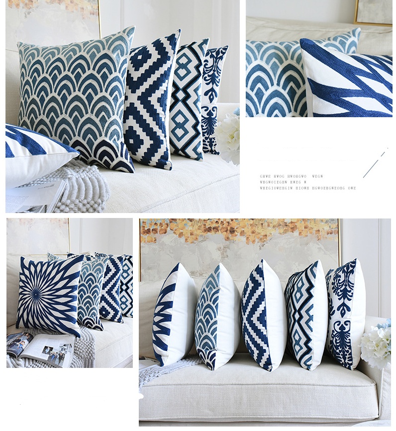 Classical embroidered home pillow without core - Image 3