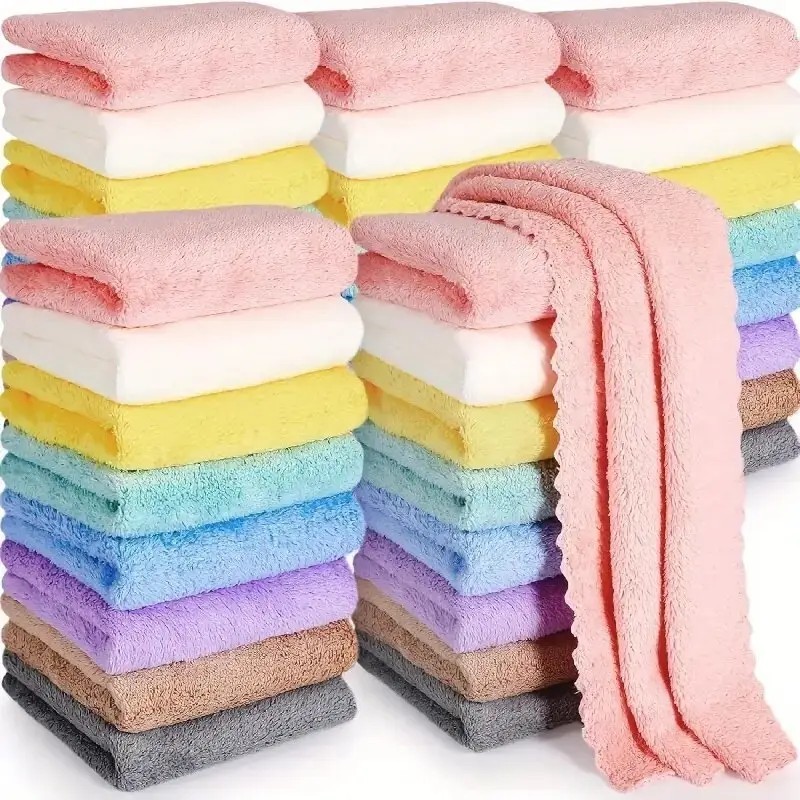 20 Solid Color Towels, Super Absorbent & Quick-drying, Suitable For Home, Office And Travel - Image 3