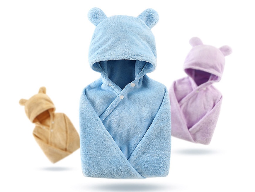 Cotton baby care hooded bath towel - Image 4