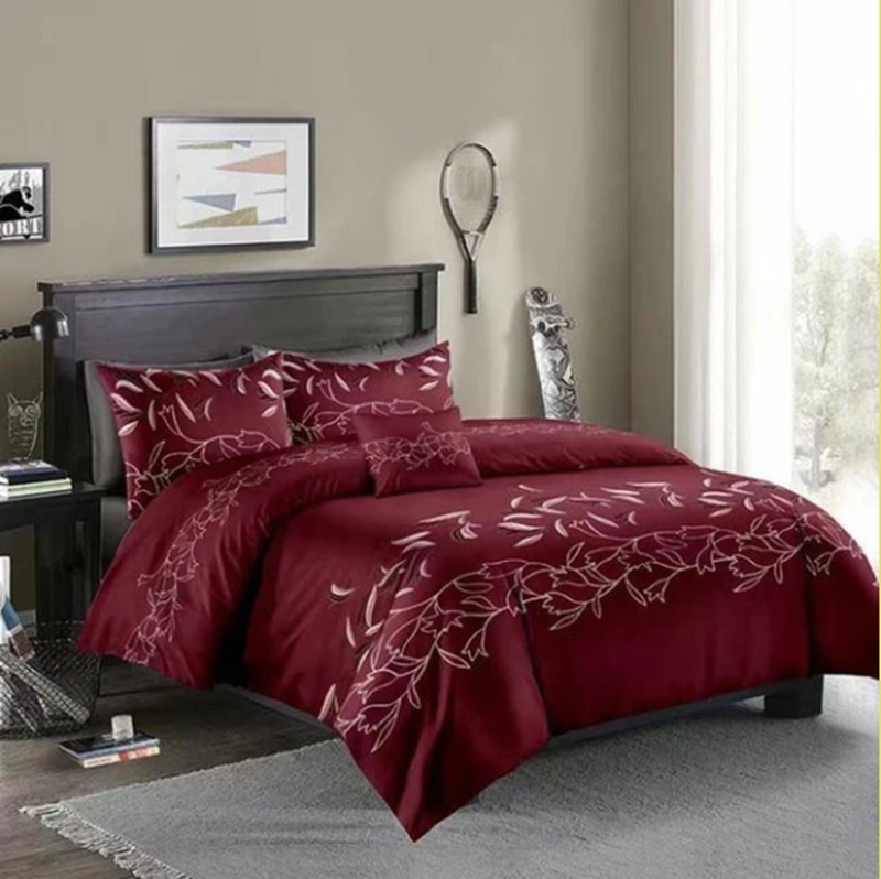 Three-piece Simple Plain Black Printing Bedding Set - Image 4