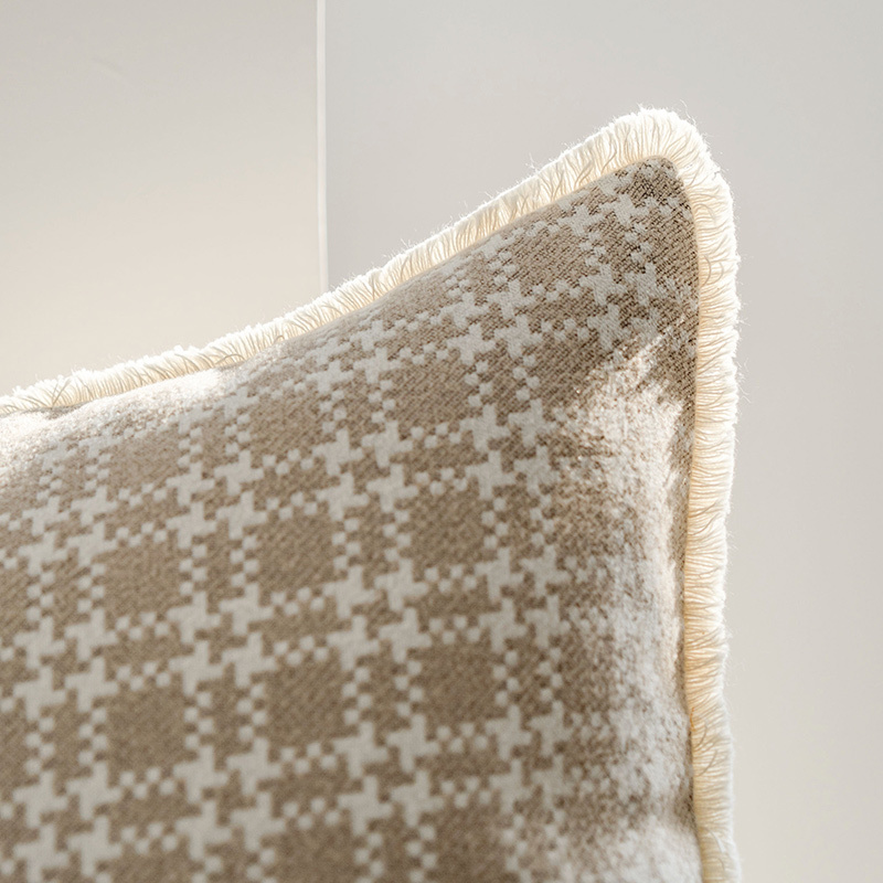 Oat Color Pillow Sitting Room Sofa Cushion Cover - Image 4