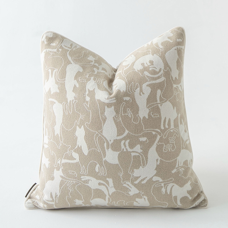 Oat Color Pillow Sitting Room Sofa Cushion Cover - Image 7