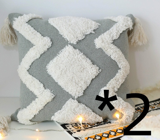 45x45cm cojines decorativos para sofa Morocco geometric black and white tufted tassel pillowcase christmas pillow case - Image 3