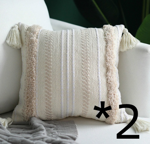 45x45cm cojines decorativos para sofa Morocco geometric black and white tufted tassel pillowcase christmas pillow case - Image 4