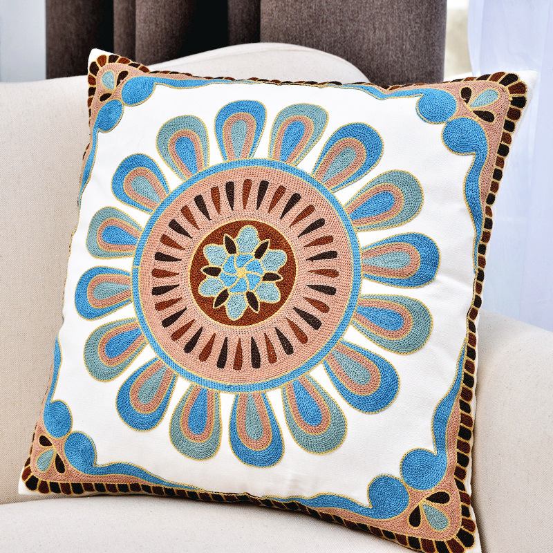 Home Textile Pastoral Clan Style Cotton Embroidered Pillow - Image 3