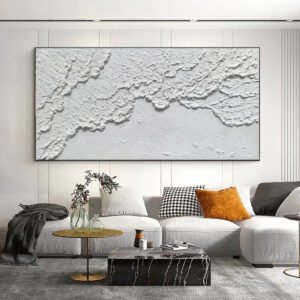 White Ocean Waves Texture Beach Abstract Art Pure Hand Painted Oil Painting Home Decoration Restaurant For Living Room Bedroom Wall Decoration