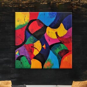 Hand-Painted Oil Painting Canvas Wall Art Decoration Original Art Colorful Abstract For Home Dining Room Decor Rolled Frameless Unstretched Painting