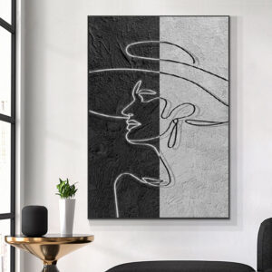 Lady Portrait Picture Art Unframed Canvas Handmade Oil Painting Murals Wall Art Hand Painted Home Goods Unframe Decoration