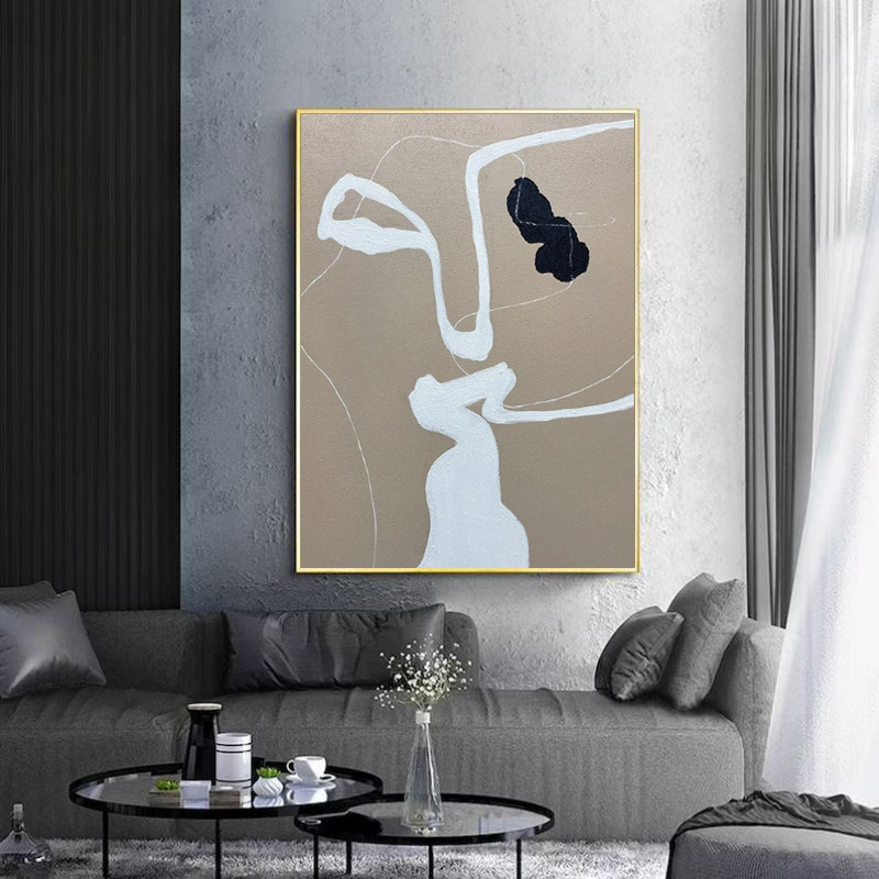 Handmade Oil Painting Canvas Wall Art Decoration Modern Minimalist Abstract For Home Living Room Dining Room Decor Rolled Frameless Unstretched Painting - Image 2