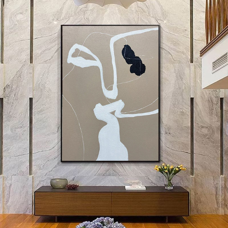 Handmade Oil Painting Canvas Wall Art Decoration Modern Minimalist Abstract For Home Living Room Dining Room Decor Rolled Frameless Unstretched Painting - Image 3