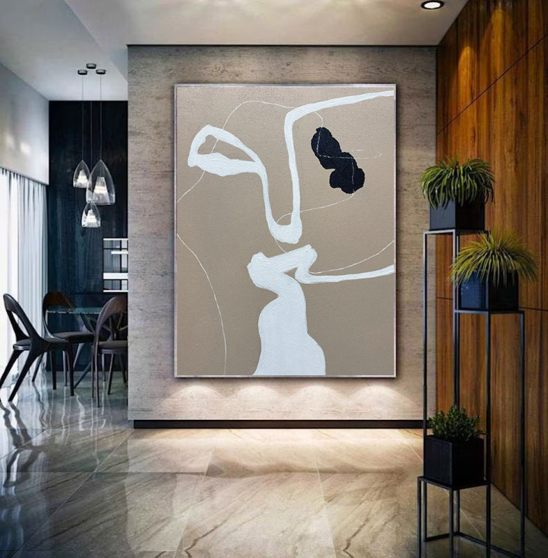 Handmade Oil Painting Canvas Wall Art Decoration Modern Minimalist Abstract For Home Living Room Dining Room Decor Rolled Frameless Unstretched Painting - Image 4