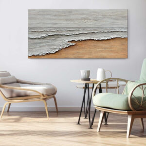 Nordic Hand-painted Oil Painting On Canvas Abstract Textured Seaside Landscape Wall Art Decoration For Home Living Room Office Decor Mural