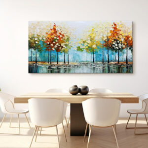 Large Handpainted Palette Knife Tree Oil Painting On Canvas Modern Abstract Landscape Art Poster Wall Pictures Home Decor