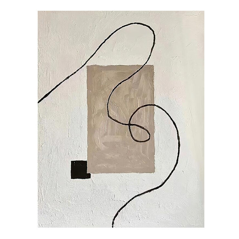 Pure Hand Drawing Minimalist Black And White Living Room Decorative Painting - Image 6