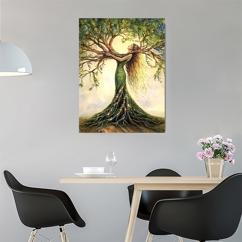 Room Decor 1pc Tree Of Life Canvas Art Print, Wooden Framed Nature-Inspired Wall Decor For Living Room, Bedroom, Office, Cafe - Unique Gift Idea, Creative Home Decoration--Selling On Temu Is Prohibite - Image 6