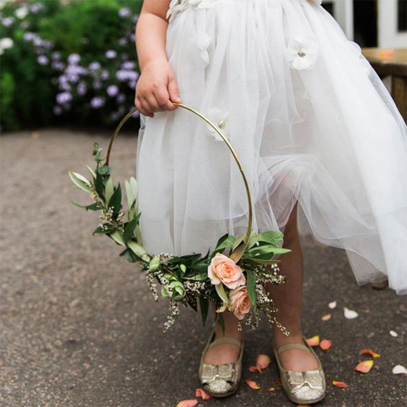 Metal Dream Catcher Wind Chimes Golden Floral Big Circle - Image 3
