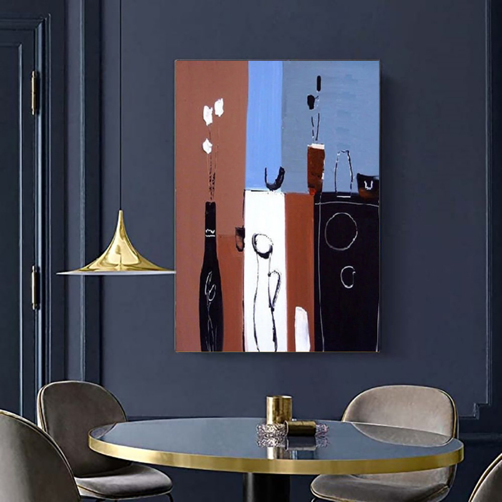 Handmade Oil Painting Canvas Wall Art Decoration Retro Abstract For Home Room Decor Rolled Frameless Unstretched Painting - Image 2