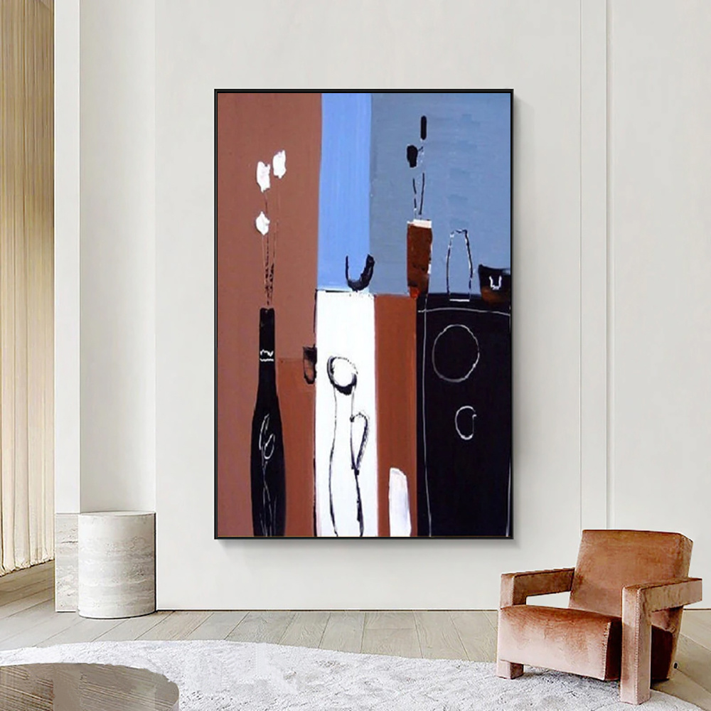 Handmade Oil Painting Canvas Wall Art Decoration Retro Abstract For Home Room Decor Rolled Frameless Unstretched Painting - Image 5