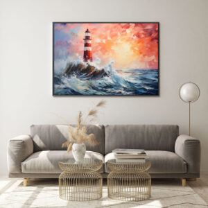 Handmade Oil Painting Canvas Wall Art Decoration Modern Abstract Lighthouse Landscape For Home Decor Rolled Frameless Unstretched Painting