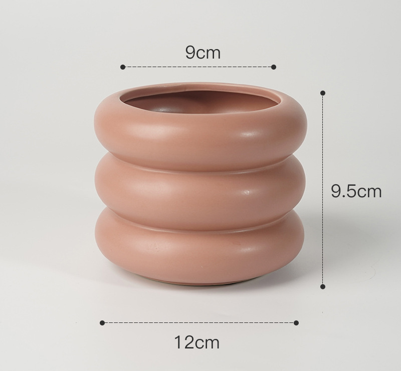 Morandi Soft Round Ceramic Flower Vase - Image 4