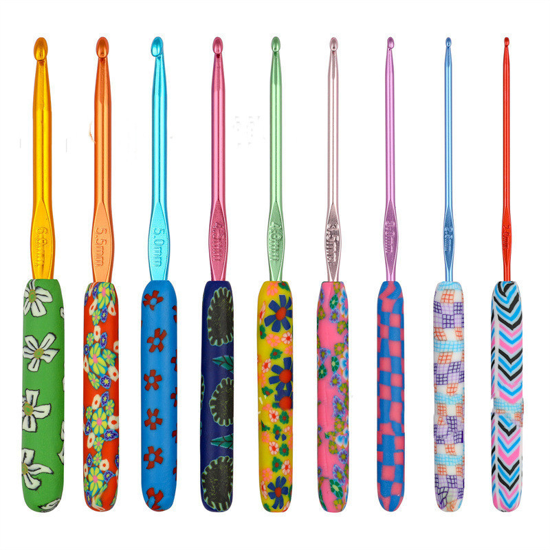 Soft Pottery Printed Crochet Set Colorful Crochet Knitting Tools - Image 2