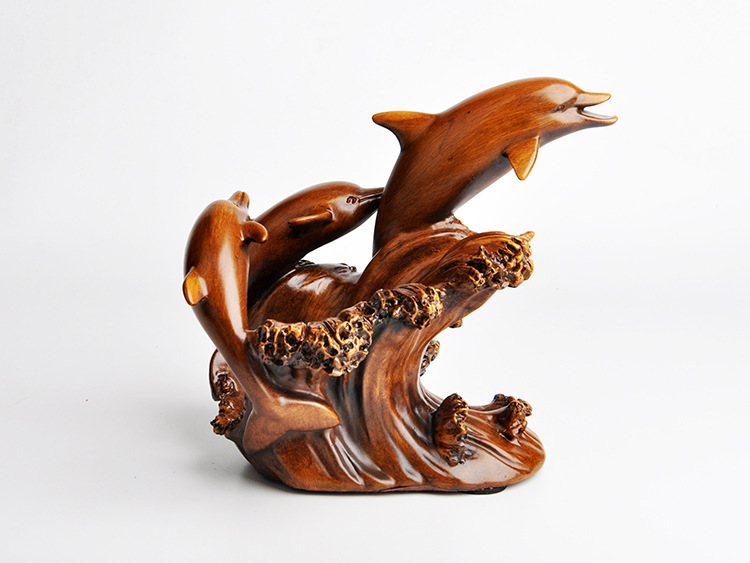 Resin Home Decorations Imitation Bronze Crafts European Style Dolphin Wine Rack Decorations - Image 4