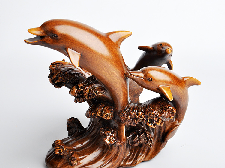 Resin Home Decorations Imitation Bronze Crafts European Style Dolphin Wine Rack Decorations - Image 5