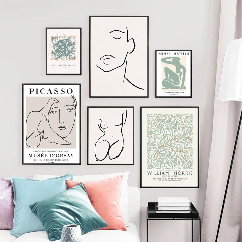 Nordic Oil Painting Poster Abstract Plant Wall Art Paintings - Image 8