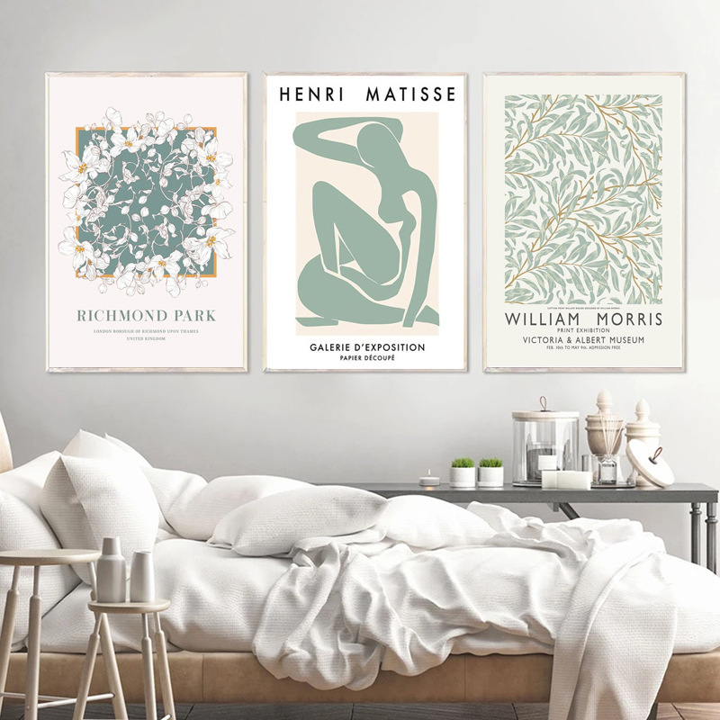 Nordic Oil Painting Poster Abstract Plant Wall Art Paintings - Image 9