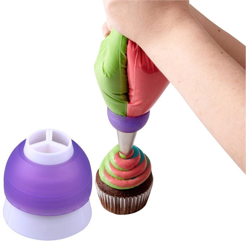 3 Color Cake Decorating Tools Icing Piping Cream Pastry Bag&Nozzle Converter - Image 3