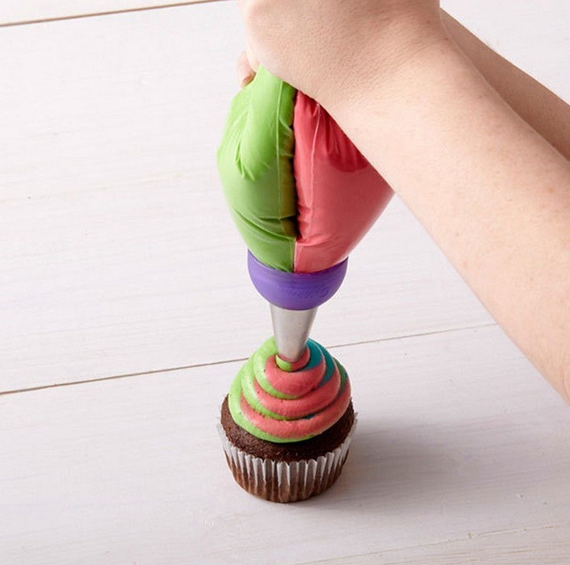 3 Color Cake Decorating Tools Icing Piping Cream Pastry Bag&Nozzle Converter - Image 4