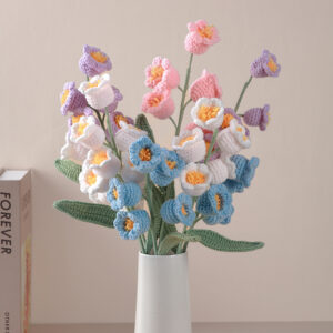 Finished Hand-woven Linglan Bouquet Wool Artificial Flower