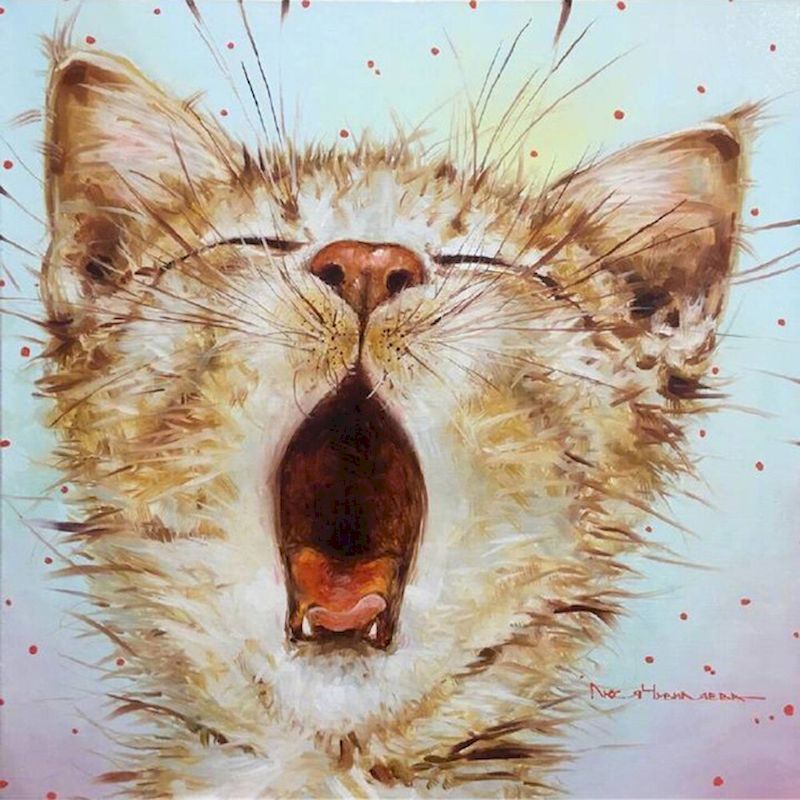 Cute Cat DIY Painted Adult Children Hand-painted Oil Painting - Image 6