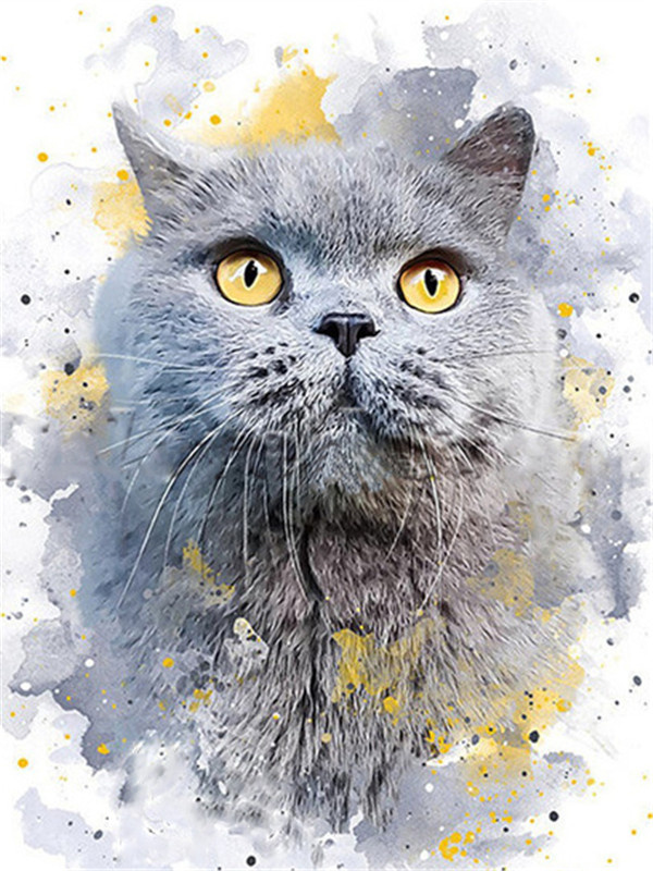 Cute Cat DIY Painted Adult Children Hand-painted Oil Painting - Image 9
