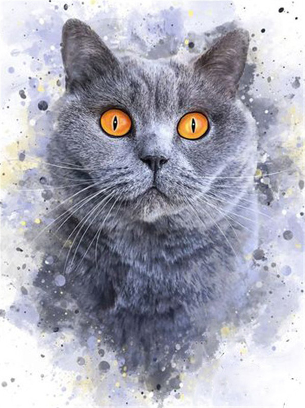 Cute Cat DIY Painted Adult Children Hand-painted Oil Painting - Image 10