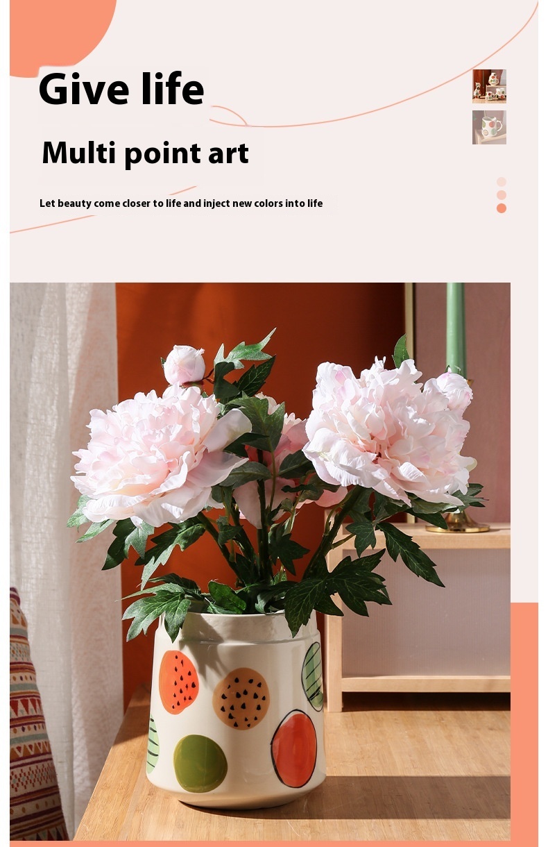 Creative Hand-painted Ceramic Vase Living Room Decoration Home Decoration - Image 9