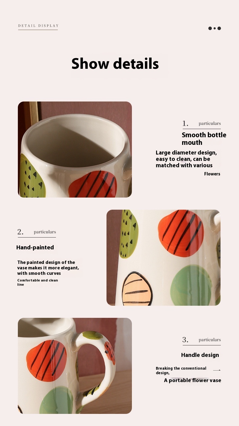 Creative Hand-painted Ceramic Vase Living Room Decoration Home Decoration - Image 10