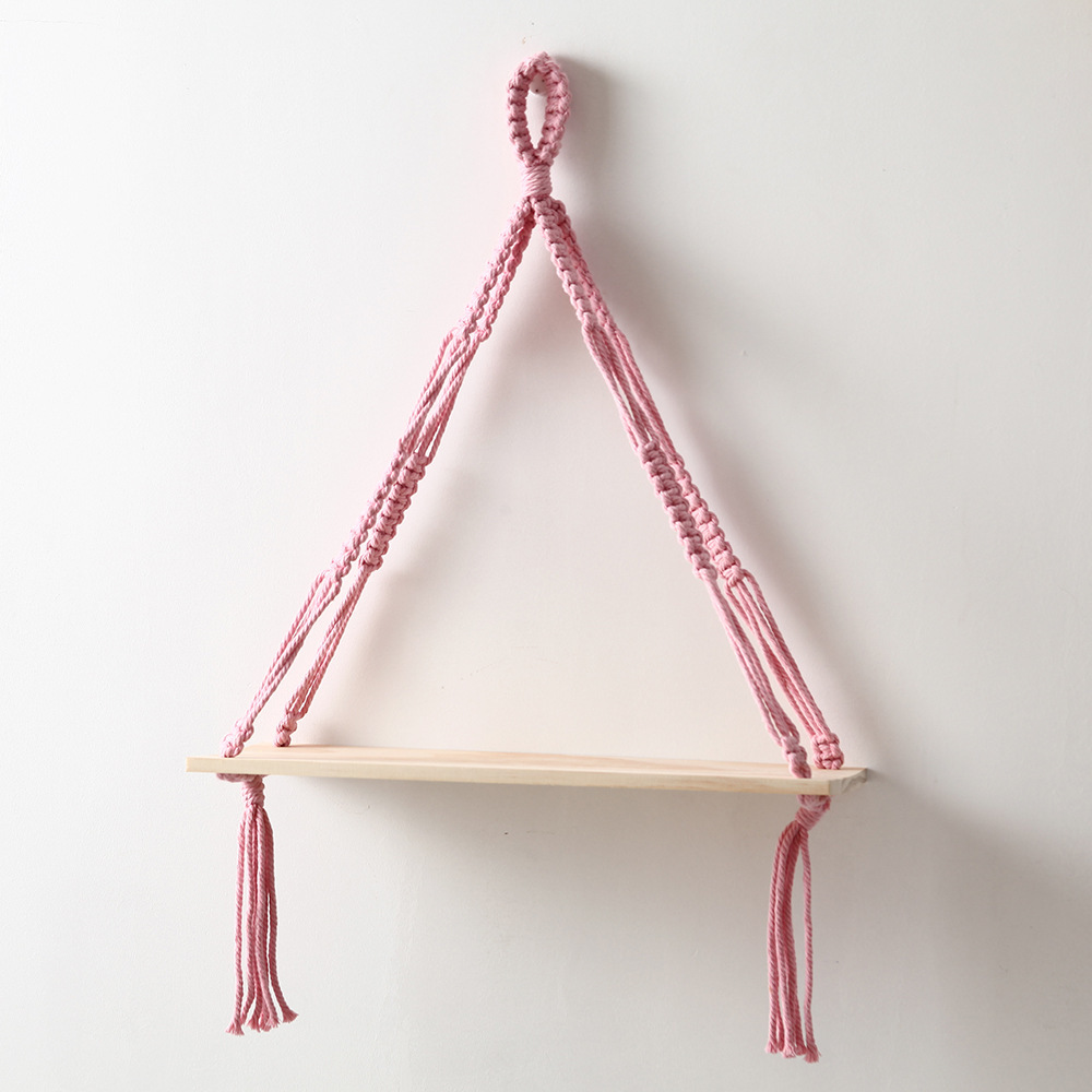 New Nordic Color Cotton Rope Hand Woven Tapestry Rack Wall Storage Rack Room Decoration - Image 2